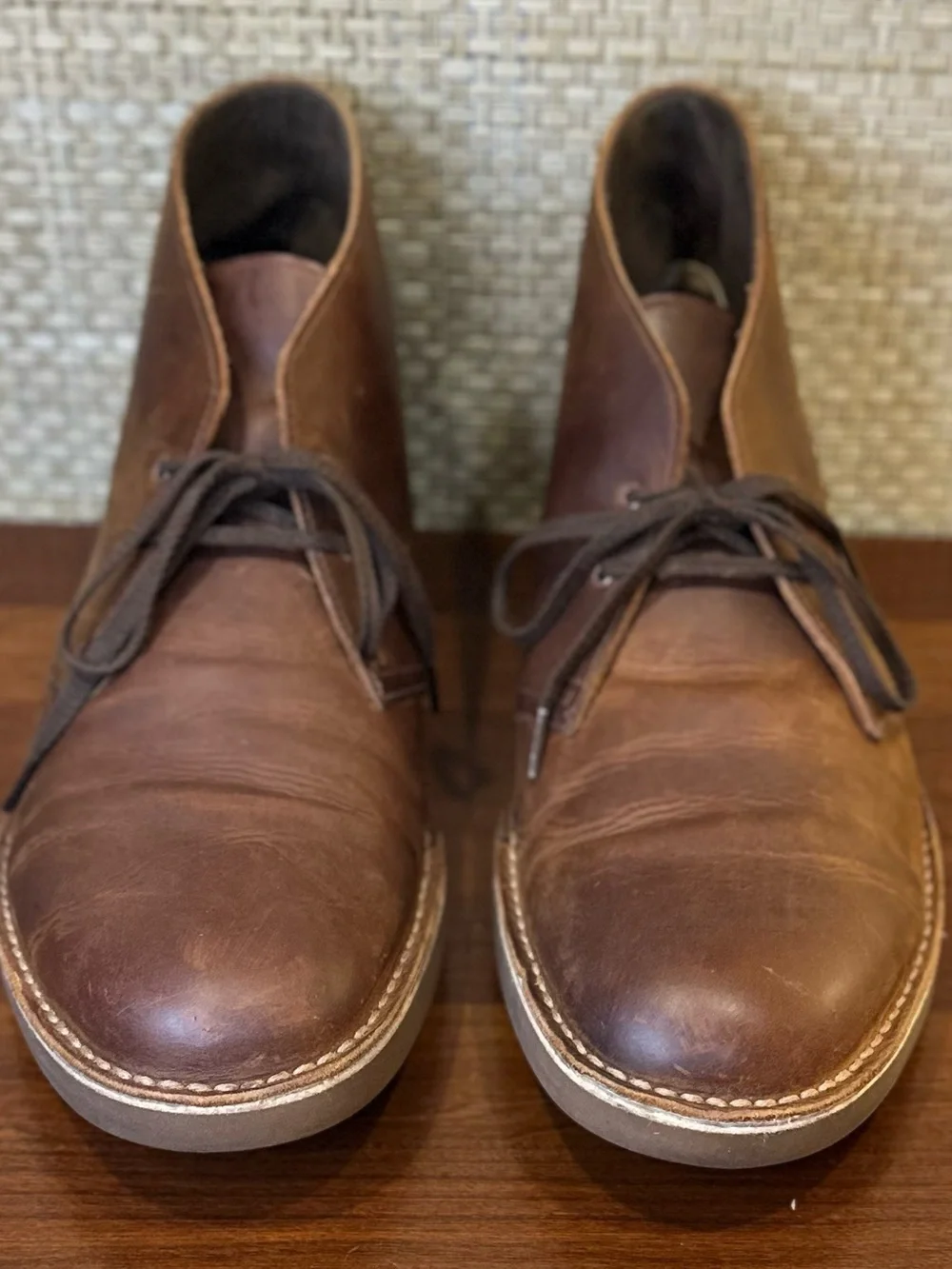 Clarks Bushacre 2 Leather Chukka Dessert Boots Beeswax Brown 13M